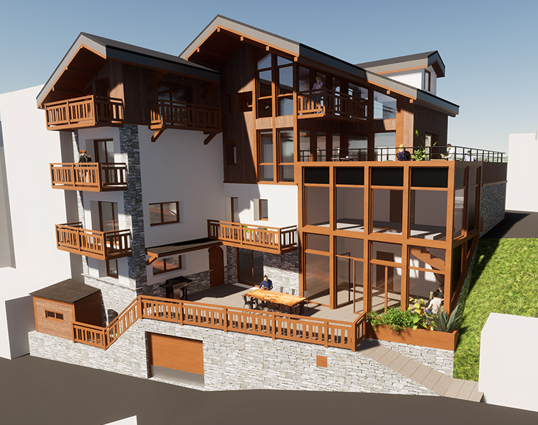 Rénovation et extension d'un chalet en Tarentaise.